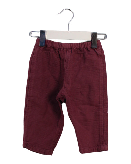 A Red Casual Pants from Bonton in size 6-12M for girl. (Front View)
