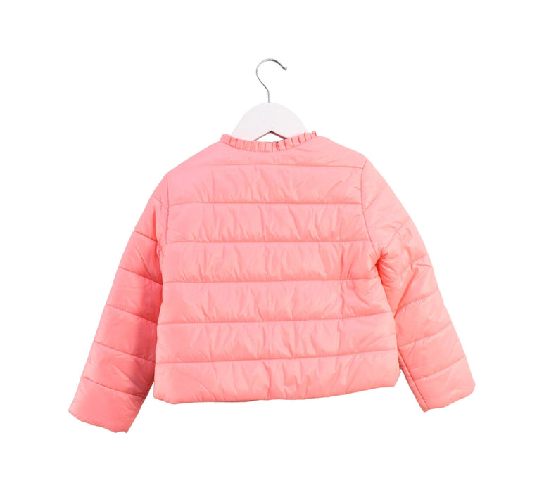 A Pink Puffer/Quilted Jackets from Jacadi in size 5T for girl. (Back View)