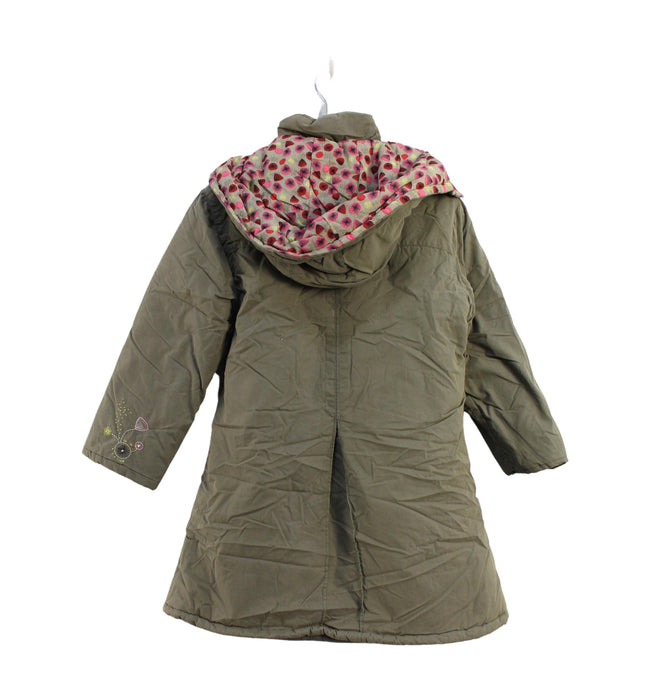 A Green Puffer/Quilted Coats & Outerwear from La Compagnie des Petits in size 6T for girl. (Back View)
