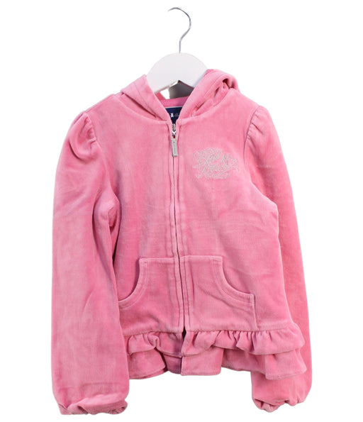 A Pink Zippered Sweatshirts from Nicholas & Bears in size 8Y for girl. (Front View)