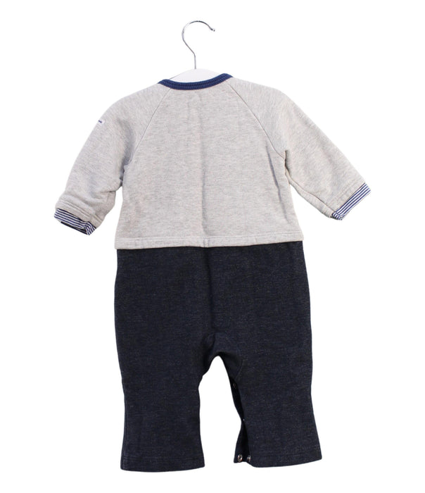 A Grey Long Sleeve Jumpsuits from Miki House in size 6-12M for boy. (Back View)
