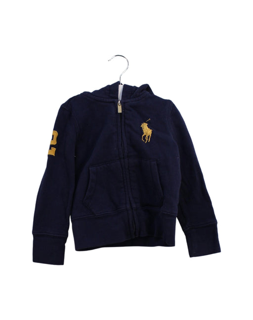 A Navy Zippered Sweatshirts from Ralph Lauren in size 3T for girl. (Front View)