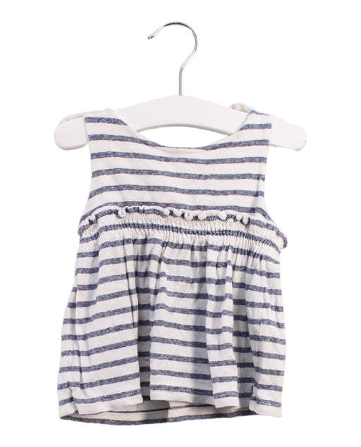 A Navy Sleeveless Tops from Petit Bateau in size 12-18M for girl. (Front View)