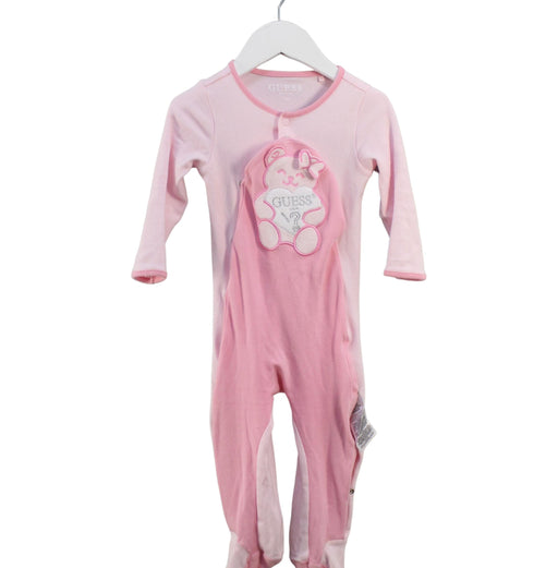A Pink Onesies from Guess in size 6-12M for girl. (Front View)