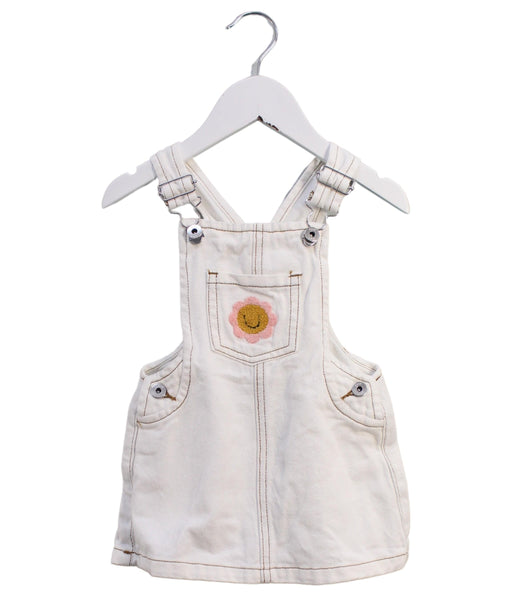 A White Overall Dresses from Seed in size 12-18M for girl. (Front View)