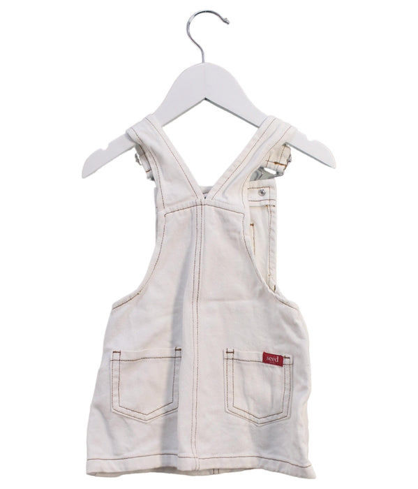 A White Overall Dresses from Seed in size 12-18M for girl. (Back View)