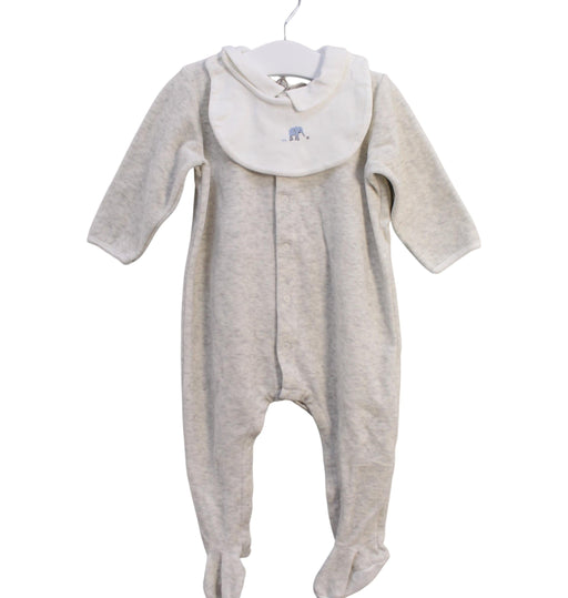 A Grey Onesies from Petit Bateau in size 6-12M for boy. (Front View)