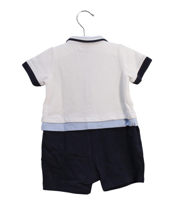A White Short Sleeve Rompers from Armani in size 3-6M for boy. (Back View)