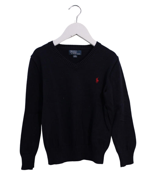 A Navy Knit Sweaters from Polo Ralph Lauren in size 6T for boy. (Front View)