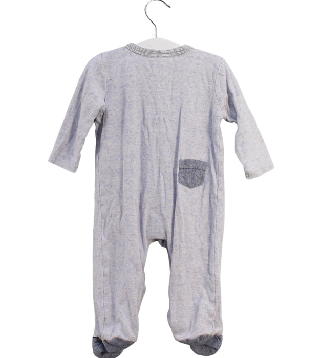A Grey Long Sleeve Jumpsuits from Miniclasix in size 6-12M for boy. (Back View)