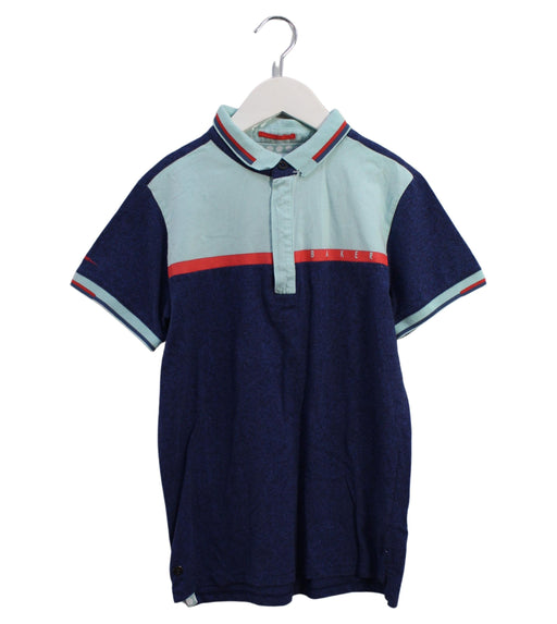 A Navy Short Sleeve Polos from Baker by Ted Baker in size 8Y for boy. (Front View)