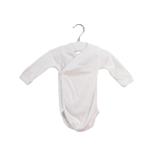 A White Long Sleeve Bodysuits from Bonpoint in size 0-3M for neutral. (Front View)