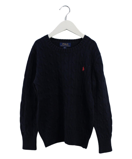 A Navy Knit Sweaters from Polo Ralph Lauren in size 8Y for girl. (Front View)