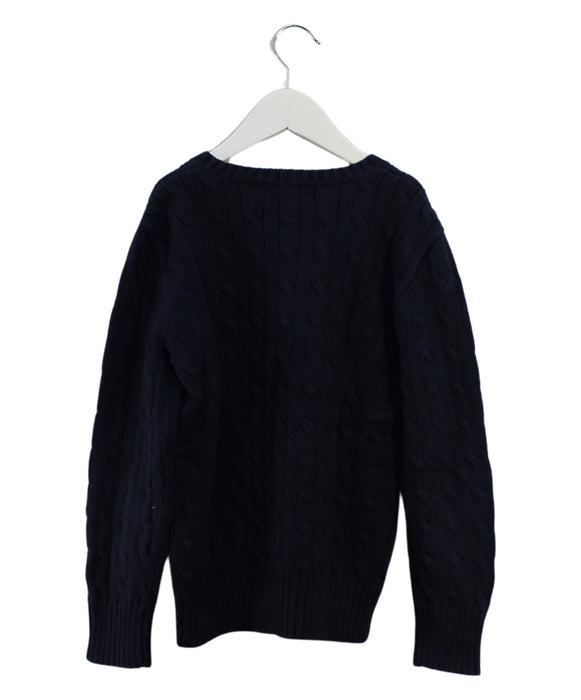 A Navy Knit Sweaters from Polo Ralph Lauren in size 8Y for girl. (Back View)