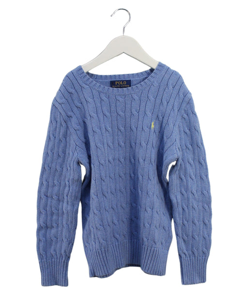 A Blue Knit Sweaters from Polo Ralph Lauren in size 8Y for boy. (Front View)