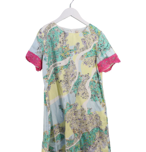 A Multicolour Short Sleeve Dresses from Emilio Pucci in size 10Y for girl. (Front View)