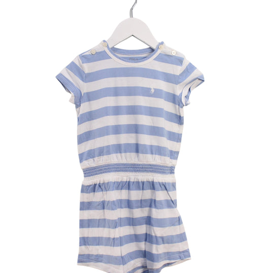 A Blue Short Sleeve Rompers from Polo Ralph Lauren in size 3T for girl. (Front View)