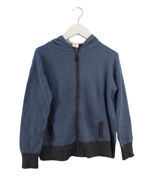 A Blue Zippered Sweatshirts from Juliet & the Band in size 12Y for boy. (Front View)
