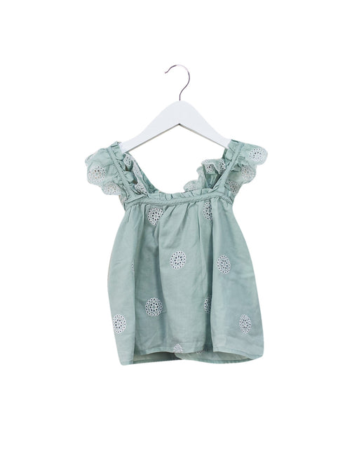 A Green Sleeveless Tops from Seed in size 18-24M for girl. (Front View)