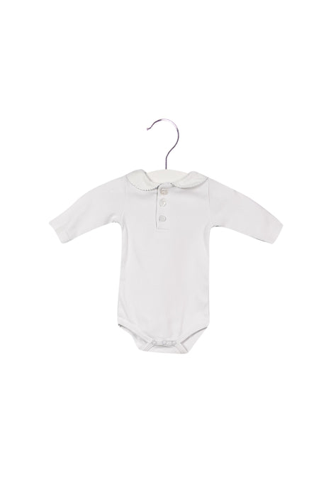 A White Long Sleeve Bodysuits from Acanthe in size 0-3M for boy. (Front View)