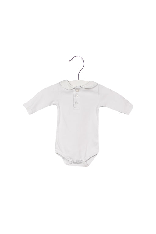 A White Long Sleeve Bodysuits from Acanthe in size 0-3M for boy. (Front View)