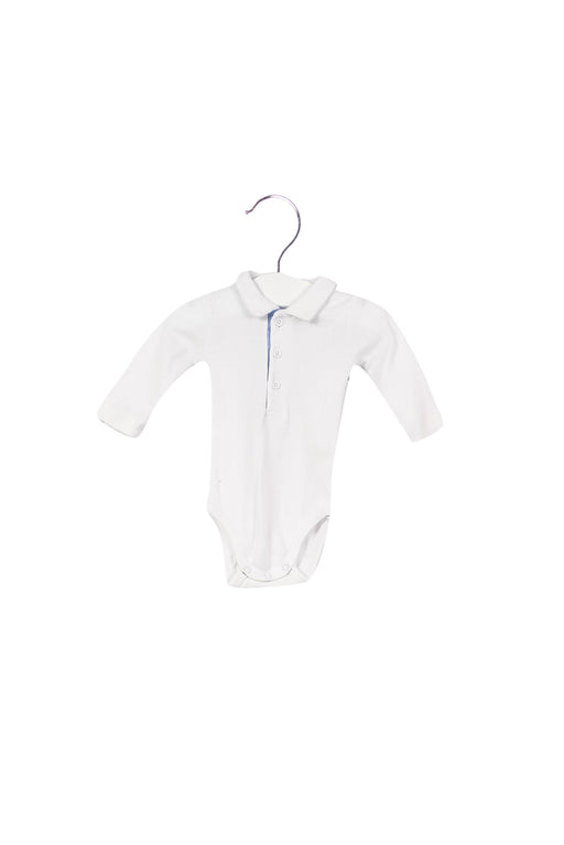 A White Long Sleeve Bodysuits from Bout'Chou in size 0-3M for boy. (Front View)