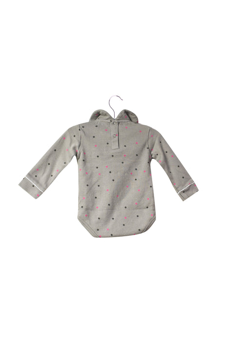 A Grey Long Sleeve Bodysuits from Le Marchand D'Etoiles in size 0-3M for girl. (Back View)